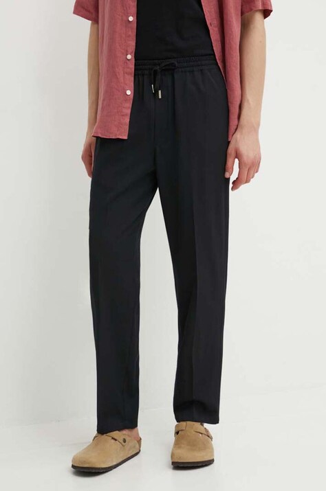 IRO pantaloni de lana culoarea negru, drept