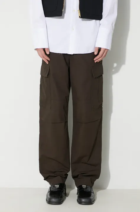 Nohavice Carhartt WIP Regular Cargo Pant pánske, hnedá farba, rovné, I032467.4702