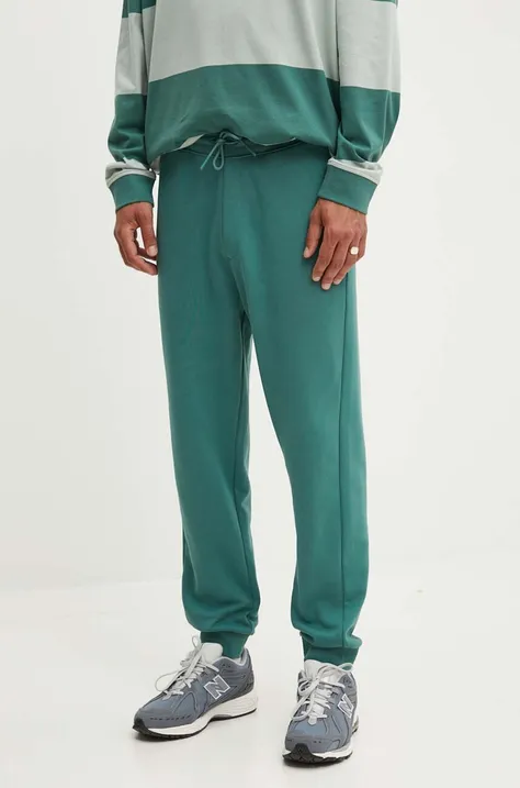 Бавовняні спортивні штани Hugo Blue колір зелений однотонні 50522360