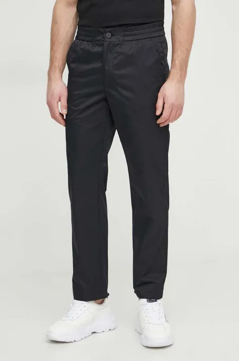 Versace Jeans Couture pantaloni barbati, culoarea negru, drept