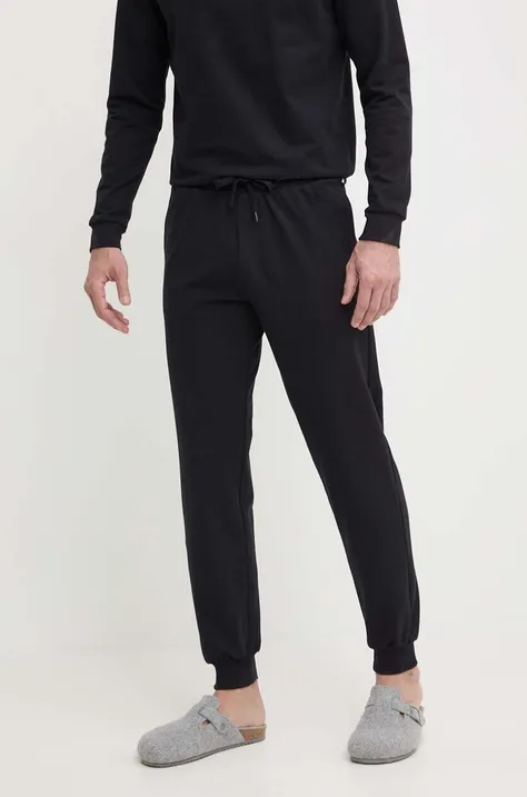 Homewear pamučne hlače BOSS boja: crna, bez uzorka, 50515187