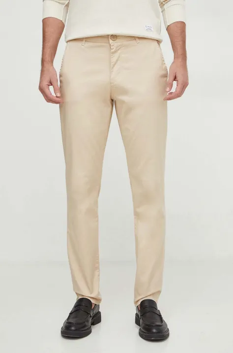 Armani Exchange spodnie męskie kolor beżowy w fasonie chinos 3DZP14 ZNVNZ