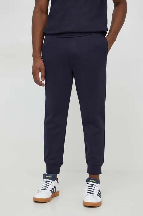 Armani Exchange spodnie dresowe bawełniane kolor granatowy gładkie