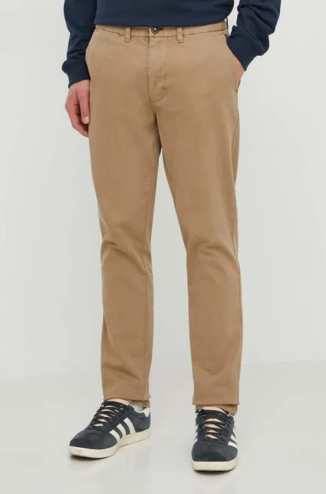 Kalhoty Billabong pánské, béžová barva, přiléhavé, ABYNP00157