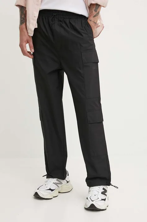 Nohavice HUGO pánske, čierna farba, rovné, 50511164