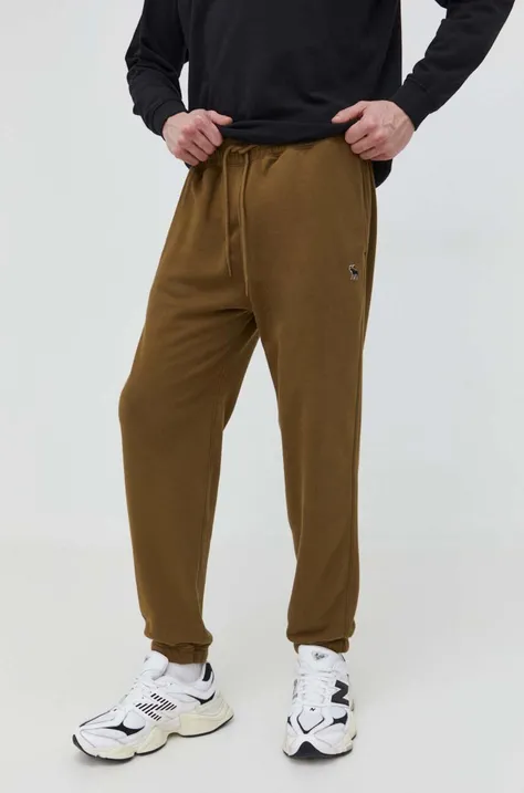 Спортен панталон Abercrombie & Fitch в зелено с изчистен дизайн