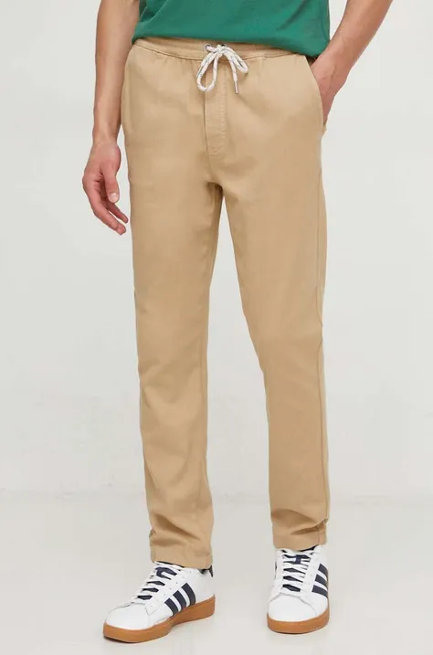 Pepe Jeans spodnie męskie kolor beżowy w fasonie chinos