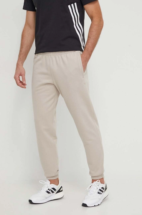 adidas Originals pantaloni de trening din bumbac culoarea bej, uni IR7887