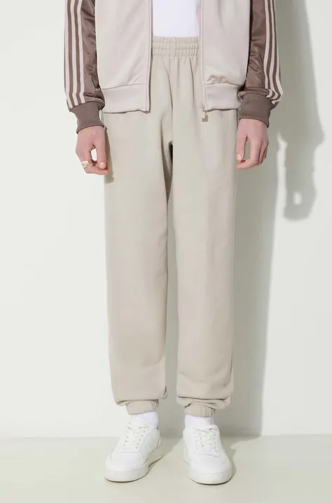 adidas Originals spodnie dresowe bawełniane kolor beżowy gładkie IR7887