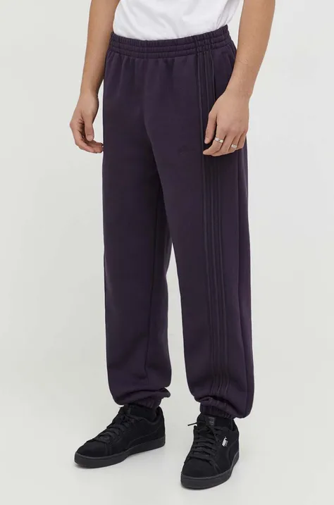 Спортивные штаны adidas Originals цвет фиолетовый однотонные