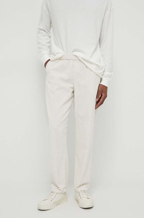 American Vintage pantaloni de catifea cord culoarea bej