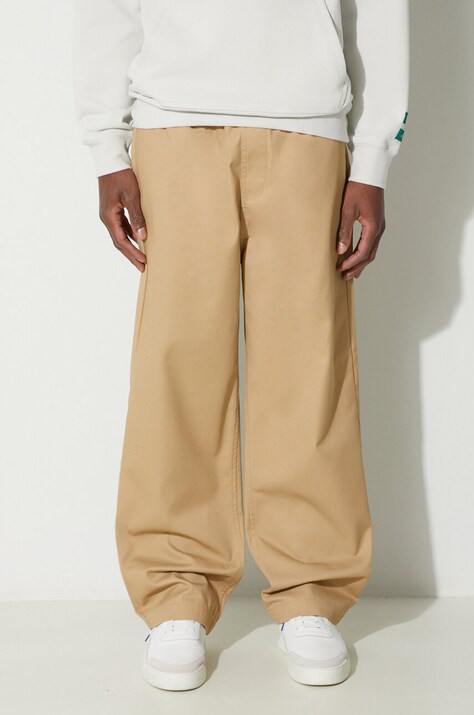Carhartt WIP pantaloni Newhaven Pant bărbați, culoarea bej, drept, I032913.1YA02