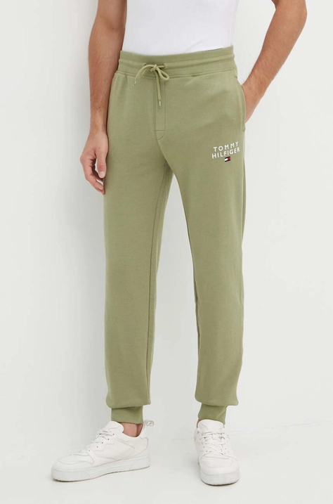 Tommy Hilfiger pantaloni de trening culoarea verde, melanj UM0UM02880