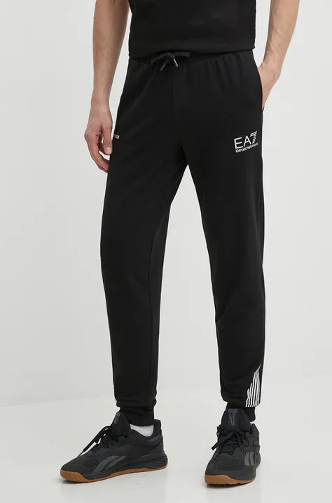 EA7 Emporio Armani pantaloni de trening culoarea negru, cu imprimeu