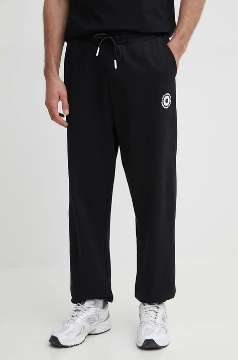 Хлопковые спортивные штаны Karl Lagerfeld Dour Darcel X Karl цвет чёрный с принтом 542930.705097