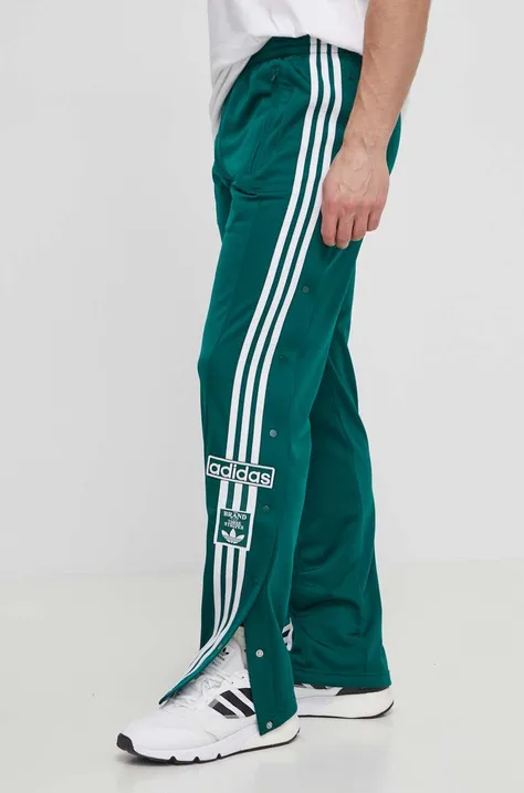 Donji dio trenirke adidas Originals boja: zelena, s uzorkom