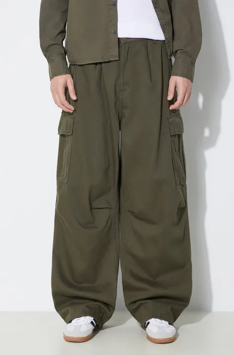 Alpha Industries pantaloni de bumbac Aircraft culoarea verde, cu fason cargo, 146200