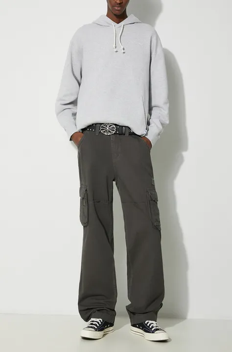 Bavlněné kalhoty Alpha Industries Jet Pant šedá barva, jednoduché, 101212
