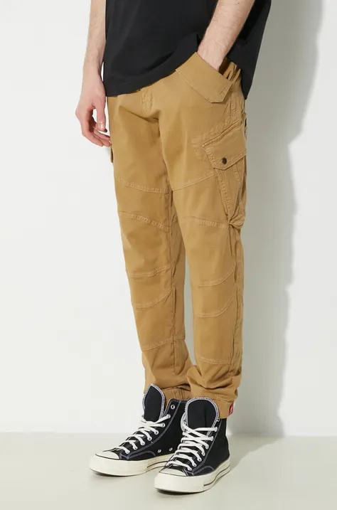 Alpha Industries pantaloni Combat Pant LW bărbați, culoarea bej, cu fit cargo, 126215