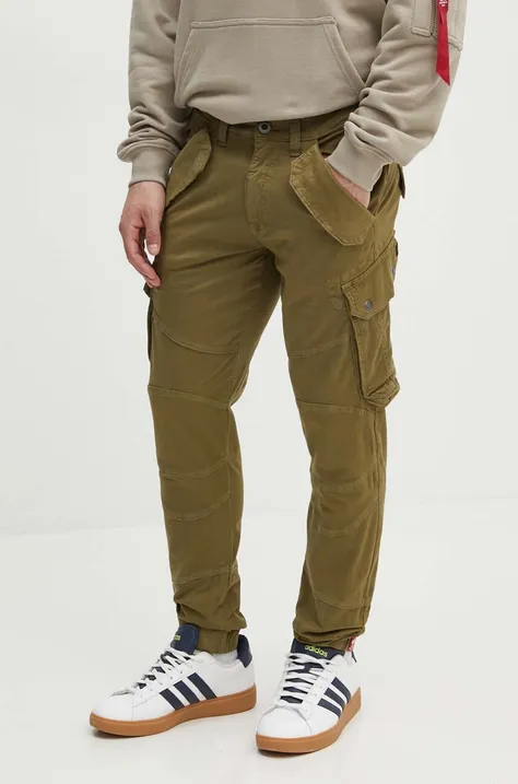 Брюки Alpha Industries Combat Pant LW мужские цвет зелёный со шнуровкой 126215