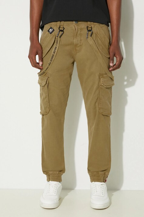 Alpha Industries trousers Utility Pant men's green color 128202