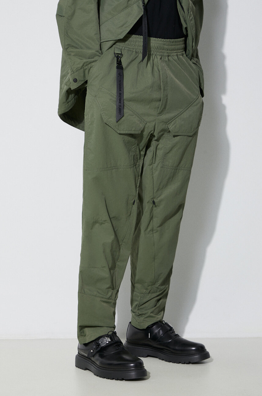 Hlače Alpha Industries Utility UV za muškarce, boja: zelena, cargo kroj, 146206UV