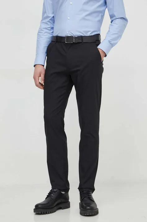 Calvin Klein pantaloni bărbați, culoarea negru, drept K10K112816