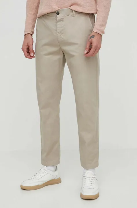Liu Jo spodnie męskie kolor beżowy proste