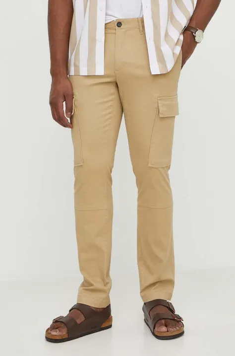 Nohavice Michael Kors pánske, béžová farba, rovné