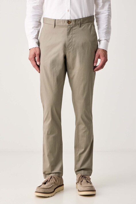 Michael Kors Nohavice chinos pánske s bavlnou zelené CS4301KDR2
