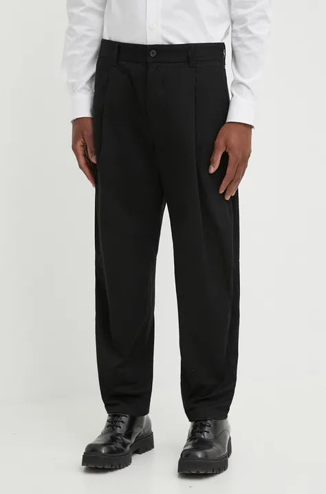 Kalhoty Diesel P-ARTHUR pánské, černá barva, ve střihu chinos, A11096.0HJAH