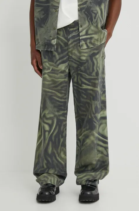 Diesel spodnie P-GOLD-ZEBRA męskie kolor zielony proste A12251.0WGAL