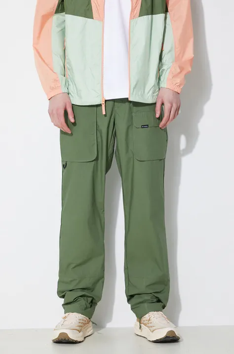Columbia trousers Landroamer Cargo men's green color 2076041