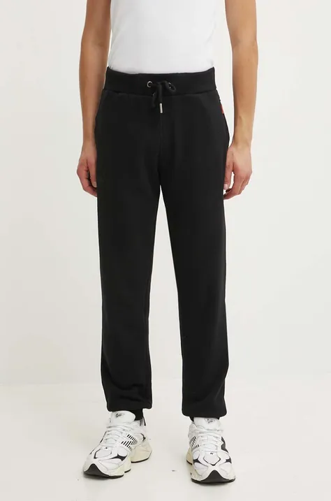 Superdry spodnie dresowe kolor czarny gładkie