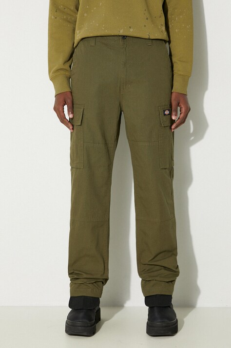 Хлопковые брюки Dickies EAGLE BEND цвет зелёный со шнуровкой DK0A4X9X