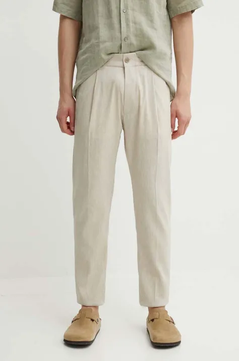 Plátěné kalhoty Drykorn CHASY béžová barva, jednoduché, 126014 40393