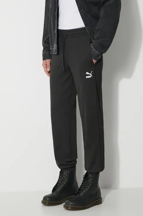 Спортен панталон Puma T7 в черно с изчистен дизайн 678972 624329