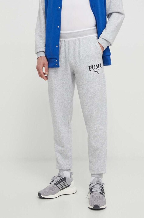 Спортивні штани Puma колір сірий з принтом
