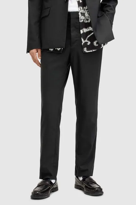 Kalhoty AllSaints DIMA pánské, černá barva, jednoduché
