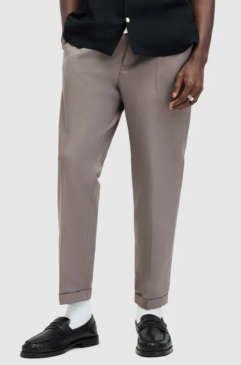 AllSaints spodnie TALLIS męskie kolor beżowy proste