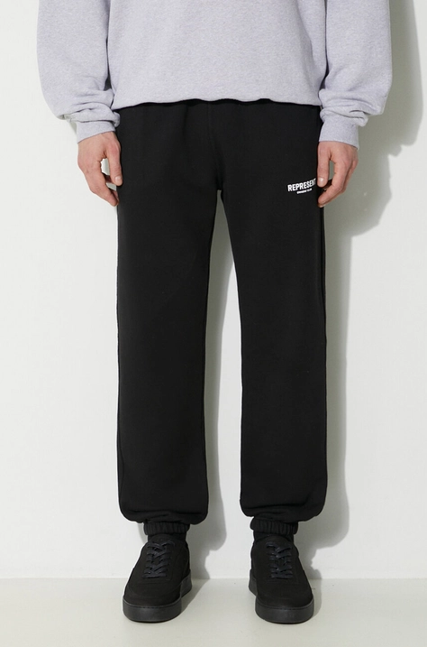 Represent pantaloni de trening din bumbac Owners Club Sweatpant culoarea negru, cu imprimeu, OCM412.01