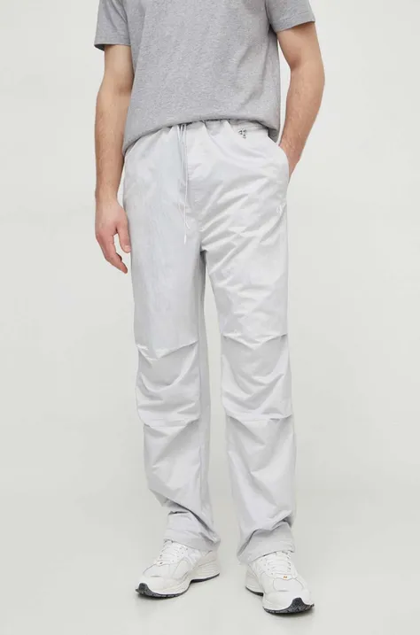 Hlače Calvin Klein Jeans za muškarce, boja: siva, ravni kroj