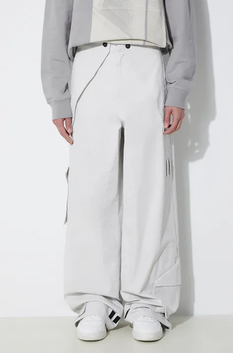Kalhoty A-COLD-WALL* Overlay Cargo Pant pánské, šedá barva, ve střihu cargo, ACWMB276