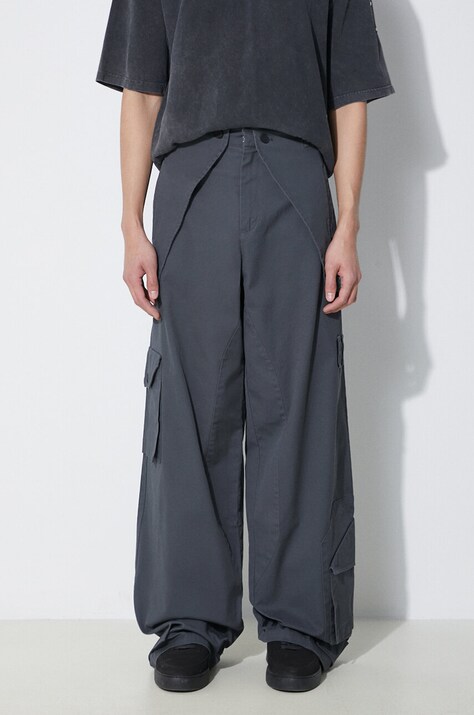 Hlače A-COLD-WALL* Overlay Cargo Pant za muškarce, boja: siva, cargo kroj, ACWMB276