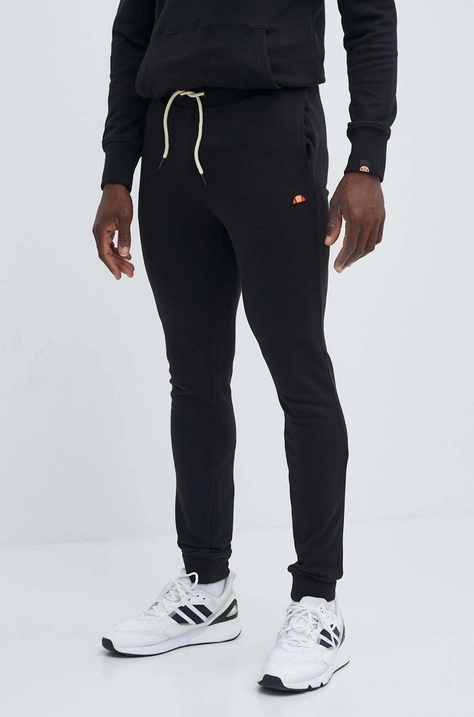 Ellesse pantaloni de trening din bumbac Mayor Jog Pant culoarea negru, neted, SHR16447