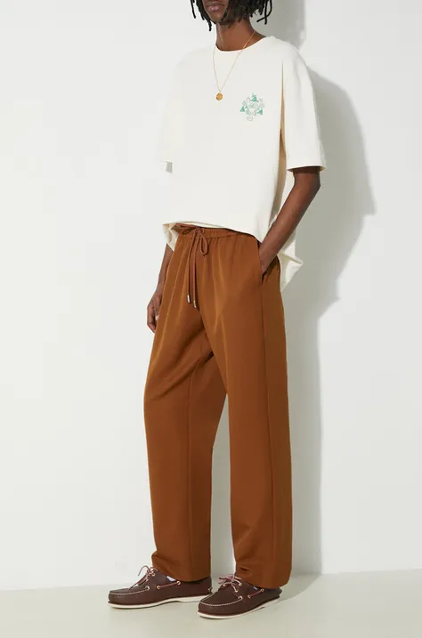 Drôle de Monsieur spodnie z domieszką wełny Le Pantalon Droit kolor brązowy proste D-BP152-PL127-WHY