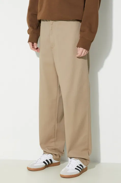 Carhartt WIP pantaloni Calder Pant barbati, culoarea bej, drept, I030473.8Y02