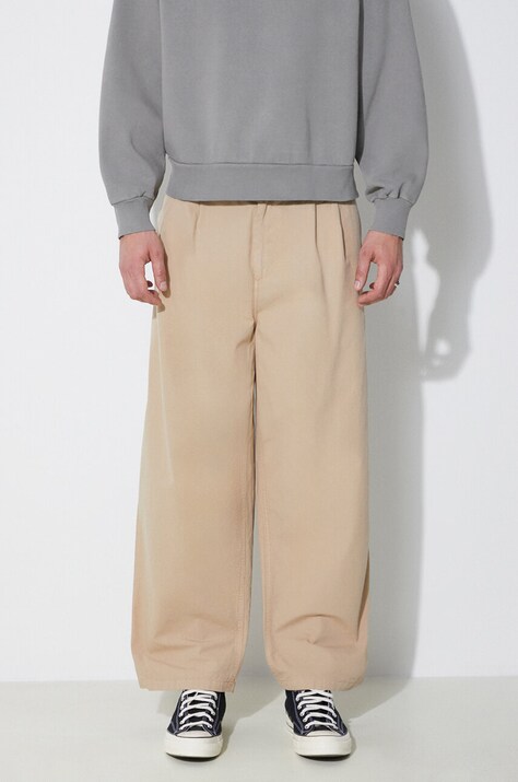 Carhartt WIP pantaloni de bumbac Colston Pant culoarea bej, drept, I031514.G1GD