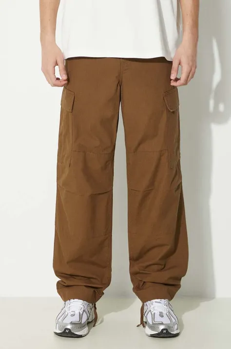 Bavlněné kalhoty Carhartt WIP Regular Cargo Pant hnědá barva, jednoduché, I032467.1ZD02