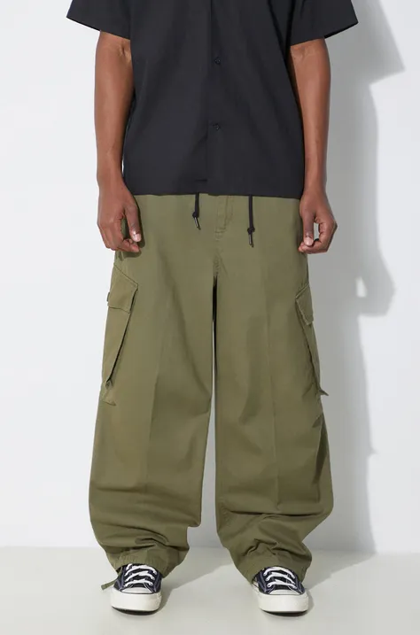 Carhartt WIP pantaloni de bumbac Unity culoarea verde, cu fason cargo, I032983.1YS4G